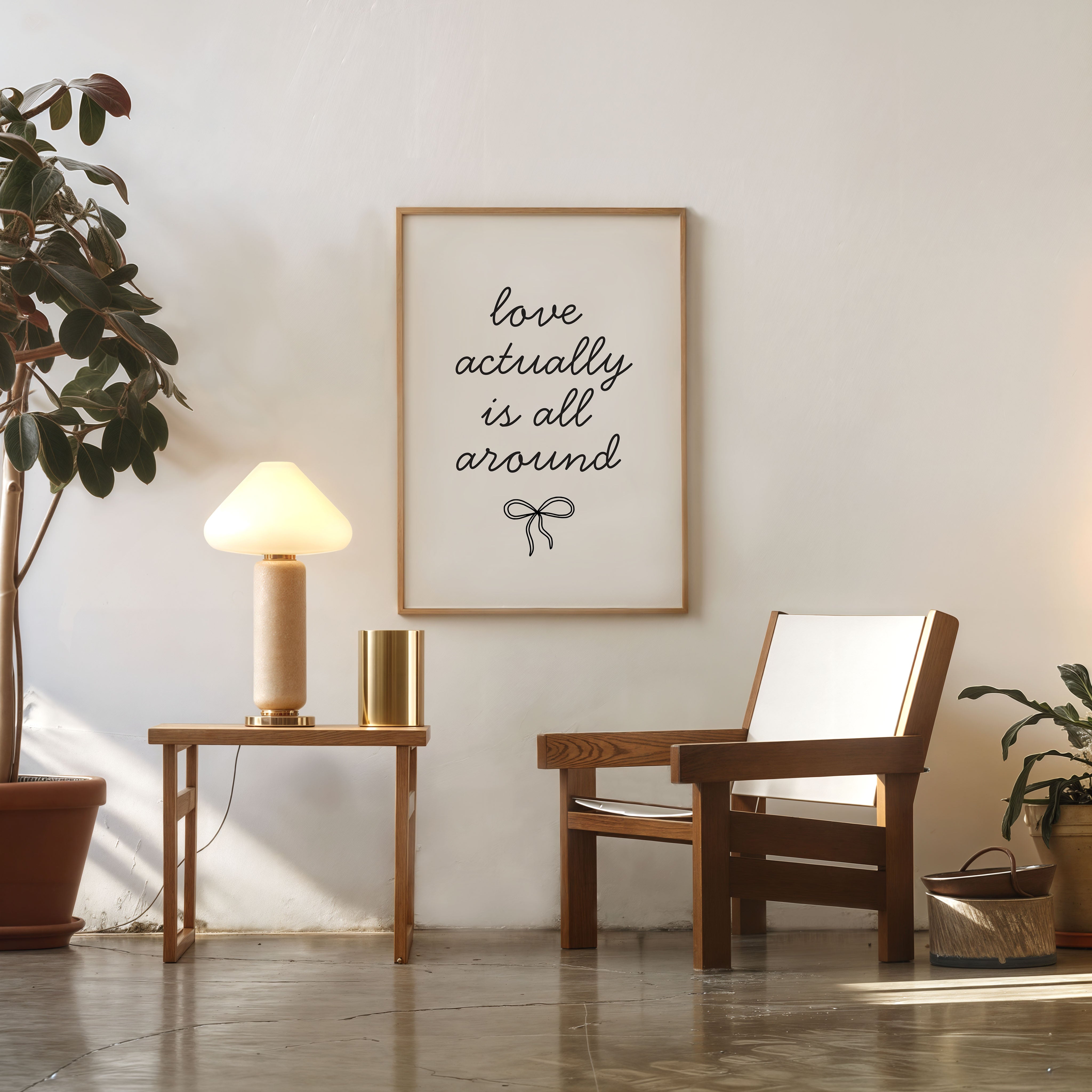love actually is all around wall art romantic typography poster